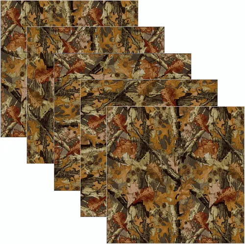 Miniatura 7 de Hojas de vinilo autoadhesivas de camuflaje de 12 x 12 pulgadas, vinilo permanente surtido de camuflaje, funciona con cortadores de manualidades