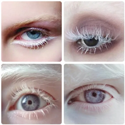 Miniatura 7 de Pestañas Postizas Blancas de Halloween Herramientas de Extensión de Pestañas Blancas para Ojos Anime Cosplay Maquillaje de Aspecto Natural Pestañas