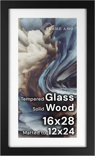 Miniatura 120 de Frame Amo Marco de póster de madera maciza de 13 x 19 pulgadas, color natural, tapete blanco para imagen de 11 x 17 pulgadas, parte frontal
