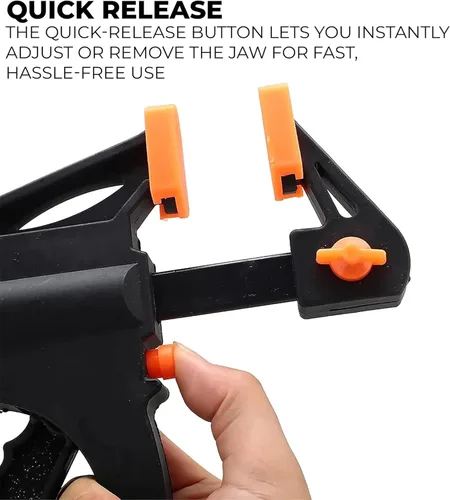 Miniatura 4 de Paquete de 2 abrazaderas y esparcidores de barra de liberación rápida de 6 pulgadas, abrazadera de gatillo resistente para carpintería, bricolaje