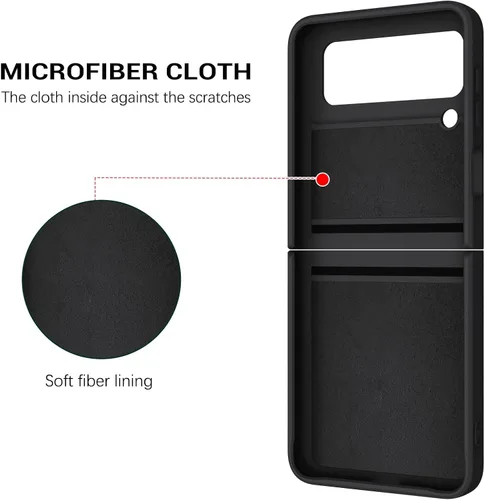 Miniatura 2 de GaoBao Funda protectora para Samsung Galaxy Z Flip 3 5G, Galaxy Z Flip 3 5G de 6.7 pulgadas, silicona líquida de gel suave, a prueba de golpes, Negro
