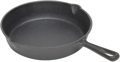 Miniatura 6 de Home Basics - Sartén de hierro fundido de 12 pulgadas (negro), sartén para panqueques, carne y pescado, sartén grande para estufa y fogata