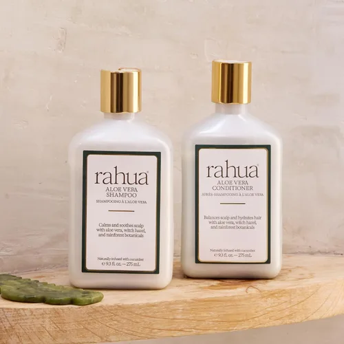 Miniatura 6 de Rahua Acondicionador de aloe vera, ligero, hidratante y calmante para cuero cabelludo sensible y todo tipo de cabello, infundido con pepino