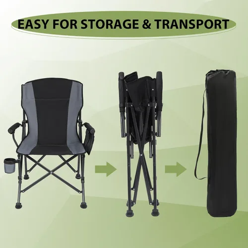 Miniatura 5 de REDCAMP Silla de campamento plegable de gran tamaño para adultos, resistente 250/300/330 libras, marco de acero resistente, sillas de campamento al