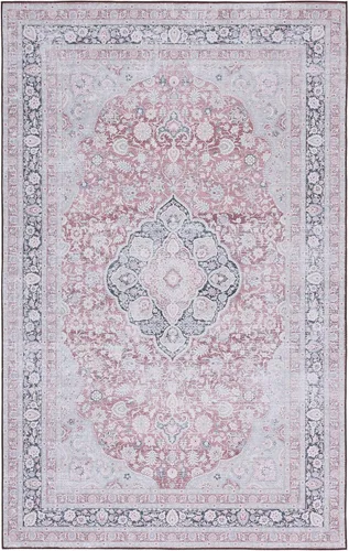 Miniatura 3 de SAFAVIEH Alfombra lavable Tucson Collection - 6 x 9 pies, resistente al óxido y salvia, antideslizante, ideal para zonas de alto tráfico en sala