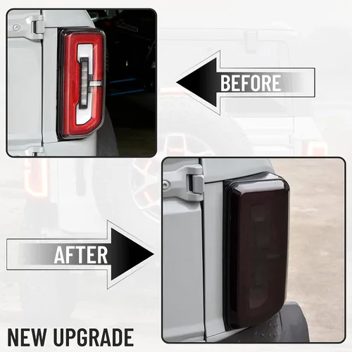 Miniatura 4 de Cubiertas de luz trasera para Bronco 2021+, cubiertas de luz trasera ahumadas para Ford Bronco 2/4 puertas 2021-2023