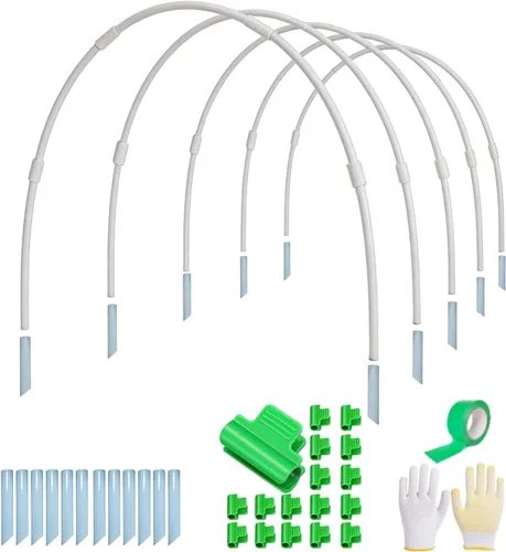 Miniatura 8 de Kit de Red de Malla de Jardín LANEVAN, Aros de Invernadero de Fibra de Vidrio Super Flexibles con Barrera de Plagas Ultra Fina para Camas Elevadas