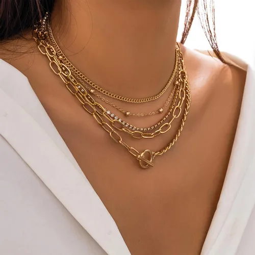 Miniatura 8 de Long tiantian Collares en capas para mujer, joyería occidental para mujer, collar de moneda apilable, collar de país, moderno, bohemio, verano