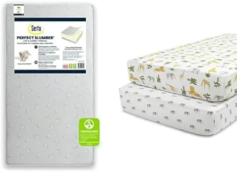 Miniatura 2 de Delta Children Serta Perfect Slumber - Sábana bajera ajustable de doble cara con núcleo de fibra reciclada para cuna y niños pequeños