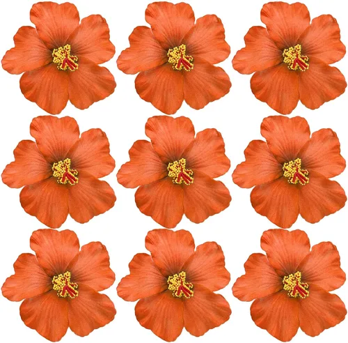 Miniatura 9 de Arvintas 20 flores azules hawaianas de imitación de hibisco, flores hawaianas para fiesta de verano, bricolaje, flores de hibisco de espuma