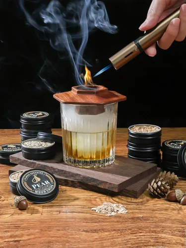Miniatura 5 de Kit de ahumado para whisky de 27 piezas - 16 astillas de madera, moldes para bolas de hielo, kit de infusor para ahumado de cócteles, kit de ahumado