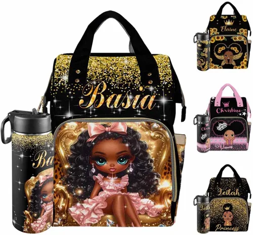 Miniatura 25 de Mochilas personalizadas con nombre personalizado para bebé, bolsa de pañales con monograma con bolsillos térmicos para adultos y niños, impermeable