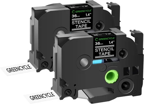 Miniatura 24 de GREENCYCLE Compatible con Brother STE 161 1-1/2" 1.417 in solución móvil Stencil Etch cinta de etiquetas para PT-3600, PT-530, PT-550, PT-9200DX
