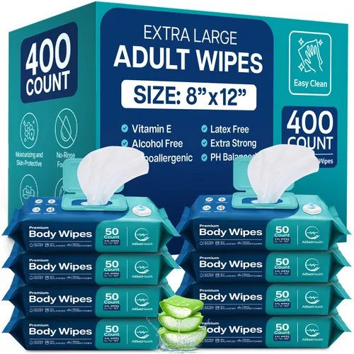 Miniatura 7 de Toallitas de baño para adultos sin enjuague - Toallitas para adultos para personas mayores 20,3 cm x 30,5 cm (200 unidades) Ducha sin enjuague