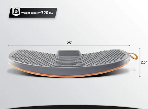 Miniatura 5 de Fezibo Alfombrilla de escritorio de pie con barra antifatiga, tabla de equilibrio de madera con diseño ergonómico y cómodo tapete de estabilidad