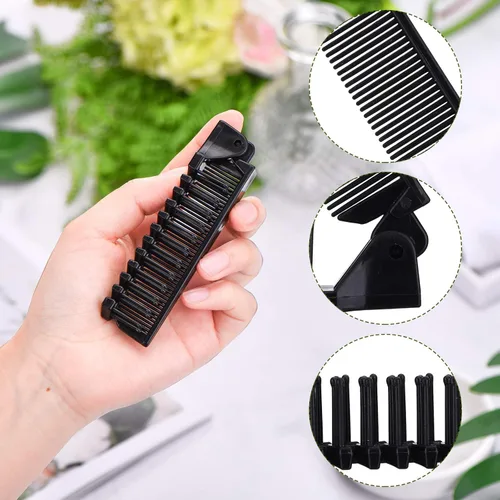 Miniatura 3 de Peine plegable portátil de viaje, 10 piezas, combo compacto y plegable, tamaño de bolsillo, peine de doble cabeza para mujeres y hombres, refugio