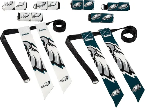Miniatura 13 de Franklin Sports NFL - Conjuntos de fútbol con bandera del equipo de la NFL, cinturones + banderas, para niños + adultos, se adapta a cintura
