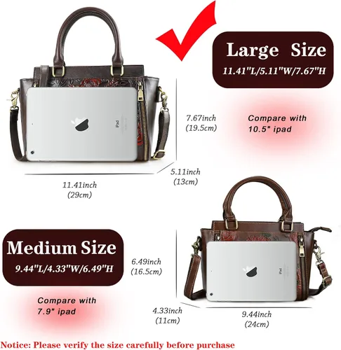 Miniatura 3 de Bolso y bolsos de mano para mujer, de cuero, con asa de mano, tamaño mediano, color rosa