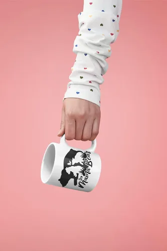 Miniatura 2 de Taza de café con texto en inglés "Mama Bear", regalo divertido de taza, taza de café novedosa, taza de café de cerámica de 11 onzas, ribete negro