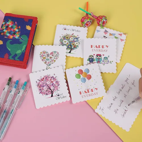 Miniatura 6 de SITADI Billetera para niños, pequeña cartera para niños con bolsillo con cremallera, bonita caricatura, triple pliegue, lona, regalos de Navidad