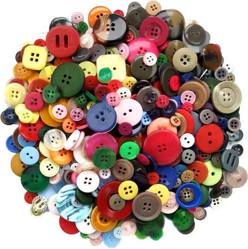 Miniatura 8 de 600-700 Piezas Botones Redondos de Resina Tamaños Variados para Manualidades Costura DIY Manual Pintura de Botones DIY Adorno Hecho a Mano Botones