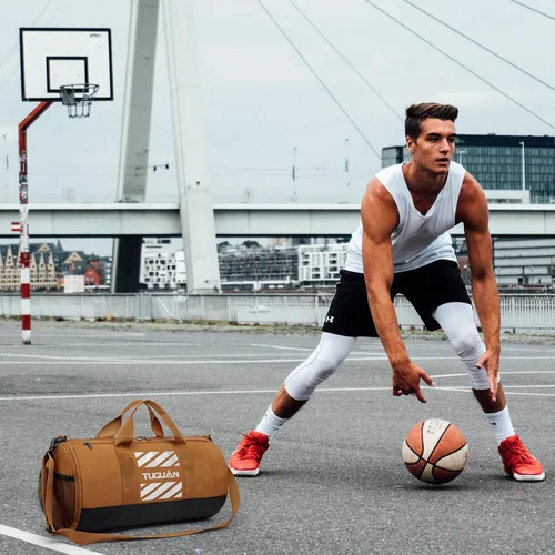 Miniatura 2 de TUGUAN Bolsas de gimnasio para hombres y mujeres, bolsa de gimnasio con bolsillo húmedo y compartimento para zapatos, bolsa de lona para hombres