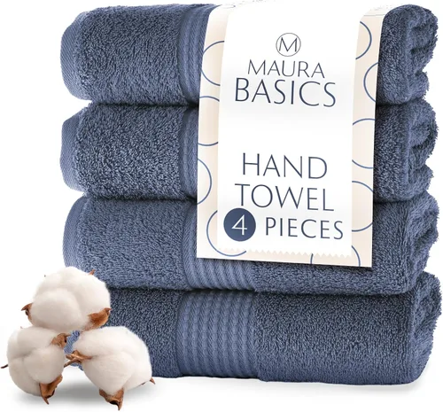 Miniatura 48 de MAURA Basics - Toallas de baño de 100 % algodón turco con bucles de gancho. Juego de toallas de felpa absorbentes de lujo extra grandes para baño