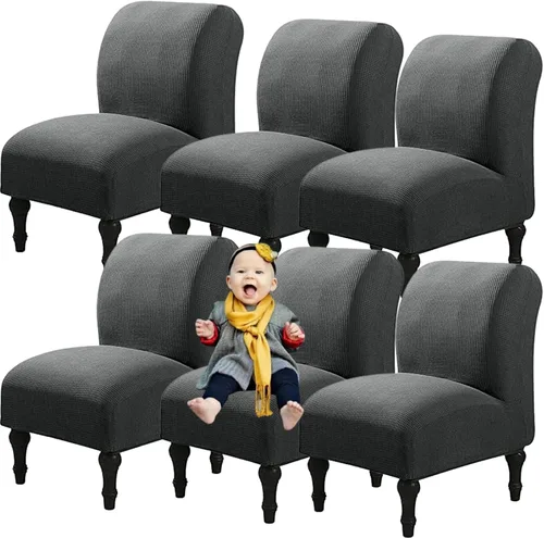 Miniatura 27 de Fundas elásticas para silla sin brazos, extraíbles y lavables, de elastano jacquard sin reposabrazos, protector de muebles para sala de estar, Verde