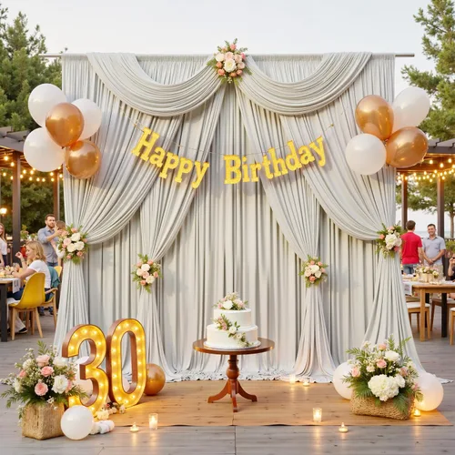Miniatura 12 de Cortina de fondo azul bebé de 10 pies x 8 pies sin arrugas para fiesta, cortinas de fondo de poliéster azul para fotografías, decoraciones para baby