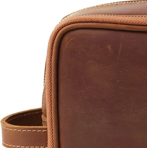 Miniatura 2 de Neceser de cuero personalizado para hombre, kit de afeitado de viaje, bolsa de cosméticos grande, organizador de baño, Negro