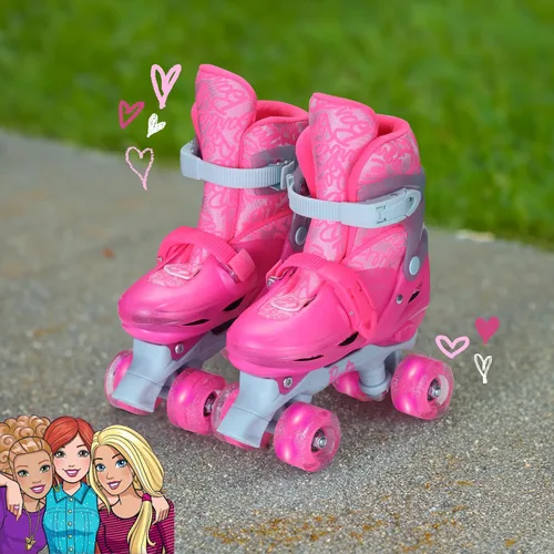 Miniatura 5 de Barbie 2in1 Kids Roller Skates, Transform from Quads to Inlines Skates, Durable Hardshell Boot, LED Wheels for Quads and Inlines, ABEC-7 Carbon