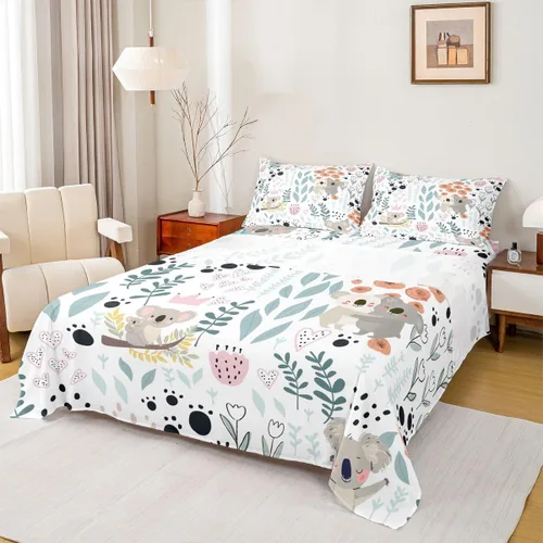 Miniatura 40 de Erosebridal Juego de sábanas de animales de la selva para niñas y niños, juego de sábanas de safari salvaje con diseño de elefante, oso, tigre