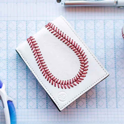 Miniatura 7 de Billetera de cuero de béisbol para hombre de Pro Style Sports, Blanco