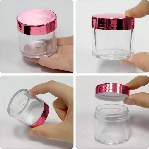 Miniatura 3 de Beauticom 12 recipientes transparentes redondos de acrílico de 1 onza con tapa superior plana, para cremas, lociones, maquillajes, cosméticos
