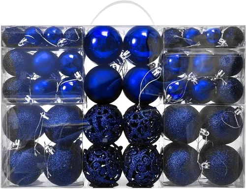 Miniatura 6 de NJN 100 piezas de juego de adornos de bolas de Navidad, adornos verde manzana para decoración de árbol de Navidad, adornos colgantes de plástico
