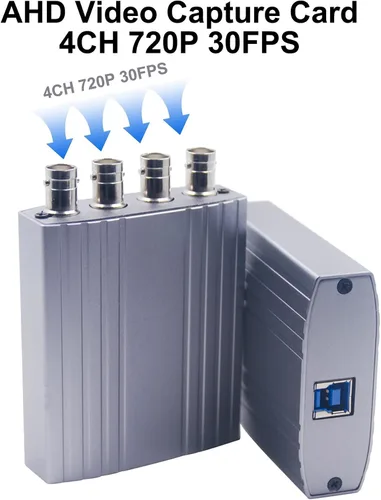 Miniatura 3 de Tarjeta de captura de video AHD 4CH 720P 30FPS Soporte de grabación PAL 25fps NTSC 30fps Salida USB AHD entrada grabación de video, fácil operación