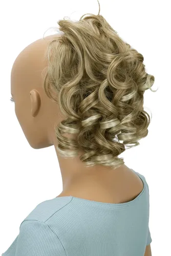 Miniatura 15 de CAISHA - Postizo Jumbo de Cabello Elástico para Recogidos Voluminosos y Rizos Desaliñados, Color Rubio Claro, G5L rubio claro #22T613 G5L