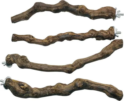 Miniatura 7 de 5 piezas de palo de uva natural Perca Swing Juguetes para masticar jaulas de loros, cacatúas, periquitos, pinzones - Palo de pie para pájaros 1