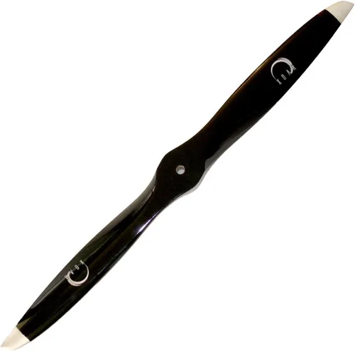 XOAR PJM - Hélice de avión modelo RC de 30 x 10 pulgadas, color negro, 2 cuchillas de madera pintada con puntas plateadas para motores de gas Negro