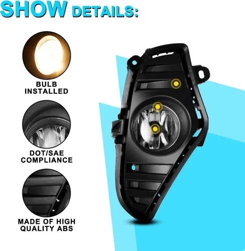 Miniatura 5 de Faros antiniebla para TOYOTA RAV4 2019-2025 (no compatible con modelos ADVENTURE; TRAIL y TRD OFF-ROAD). Repuesto de lámparas antiniebla OEM, 1 par
