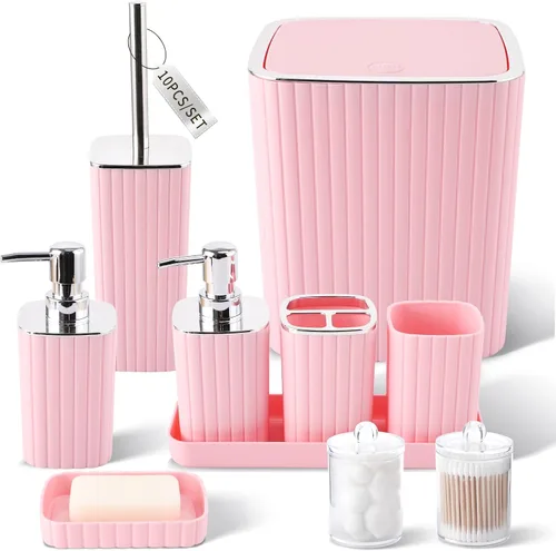 Miniatura 38 de XLHOMO Bathroom Set- 25PC Beige Bathroom Set, Bathroom Set with Shower Curtain and Rugs, Beige Shower Curtain Set, Toilet Brush, Bathroom Trash Can
