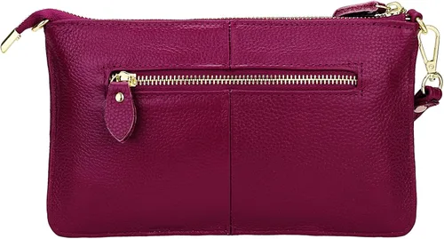 Miniatura 4 de Uromee Cartera de mano para mujer, de piel auténtica, con cadena de hombro desmontable