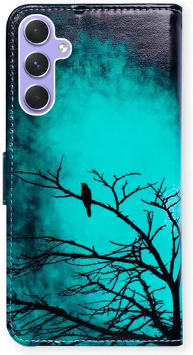 Miniatura 7 de Bcov Funda para Galaxy A54, diseño de pájaro negro y verde con tapa para teléfono con ranura para tarjeta y soporte para Samsung Galaxy A54 5G