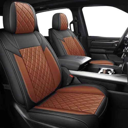Miniatura 10 de FREESOO Juego completo de fundas de asiento de automóvil para Dodge Ram 2002-2018 1500 y 2011-2026 2500 3500 Crew Quad Cab, 2019-2024 Ram 1500 Negro