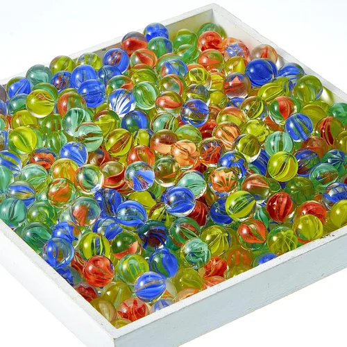 Miniatura 8 de Zhanmai 500 Piezas Canicas de Vidrio de Colores Mezclados 0.56 Pulgadas Canicas Ojos de Gato a Granel Vidrio Sólido Coloridas Redondas Manualidades