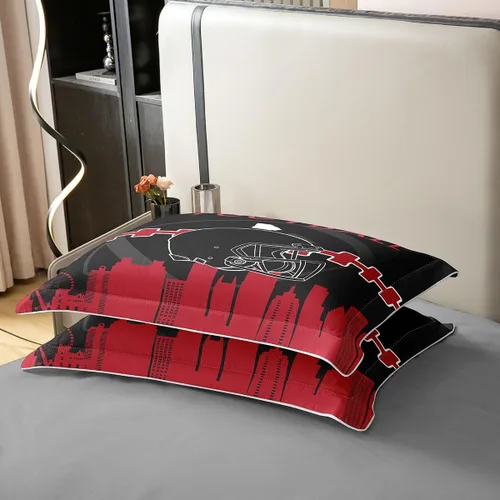 Miniatura 5 de Erosebridal Juego de funda de edredón de fútbol 100% algodón, para niños y niñas, funda de edredón, juegos de cama de rugby con 1 funda de almohada