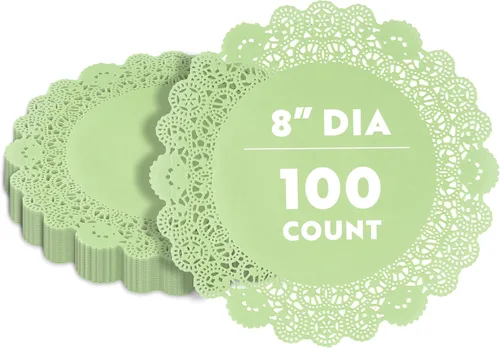 Miniatura 79 de Restaurantware Pastry Tek Blondas de Encaje de 4 x 4 Pulgadas 100 Vajilla Decorativa - Blondas de Mesa Desechables Redondas de Papel Negro
