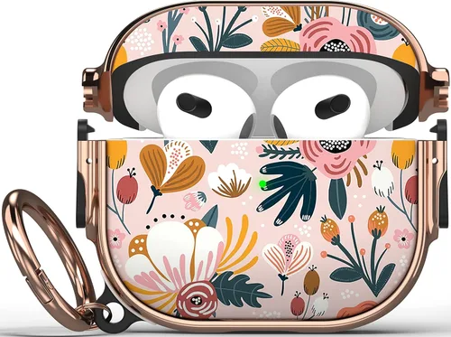Miniatura 42 de Maxjoy Funda para AirPods 3 con cerradura, bonita funda protectora rígida para AirPod 3 de tercera generación para mujeres y hombres con llavero