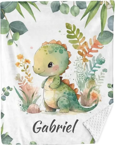 Miniatura 23 de Mantas de bebé personalizadas para niños, manta de felpa suave de doble capa con respaldo de puntos, manta personalizada de oso minky, manta de bebé