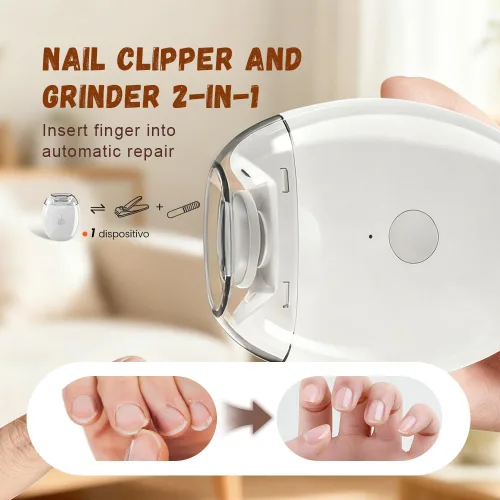 Miniatura 4 de Cortaúñas eléctrico automático, amoladora de uñas automática universal 2026, recortadora automática de uñas con almacenamiento de luz y restos
